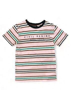 Civil Regime Pink Striped Shirt Size Medium